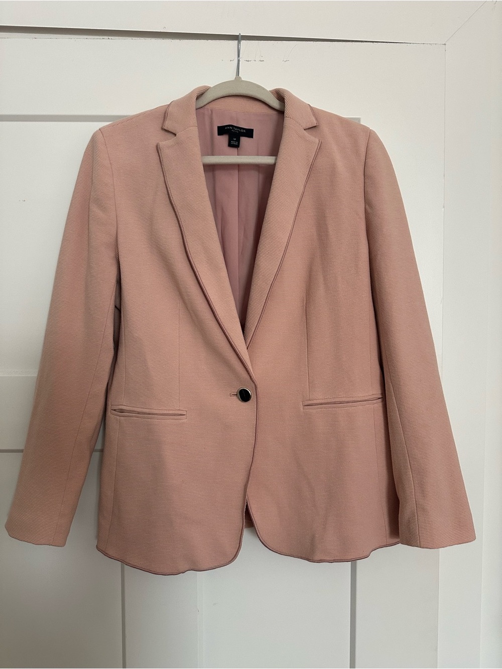 Ann Taylor Blush Pink Single-Button Stretch Blazer